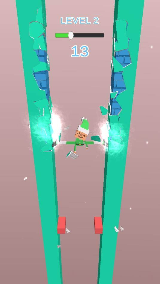 小人用腿撑住墙